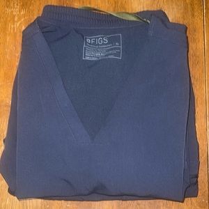 XL Quiet Navy Figs Scrub Set